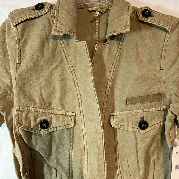 Free People Tan Short Sleeve Button Down Shorts Romper- Off The Beaten Path - Picture 4 of 9